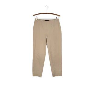 Piazza Sempione Audrey Pants Stretch Cotton Khaki Capri Slit Hem Size 42 US 8